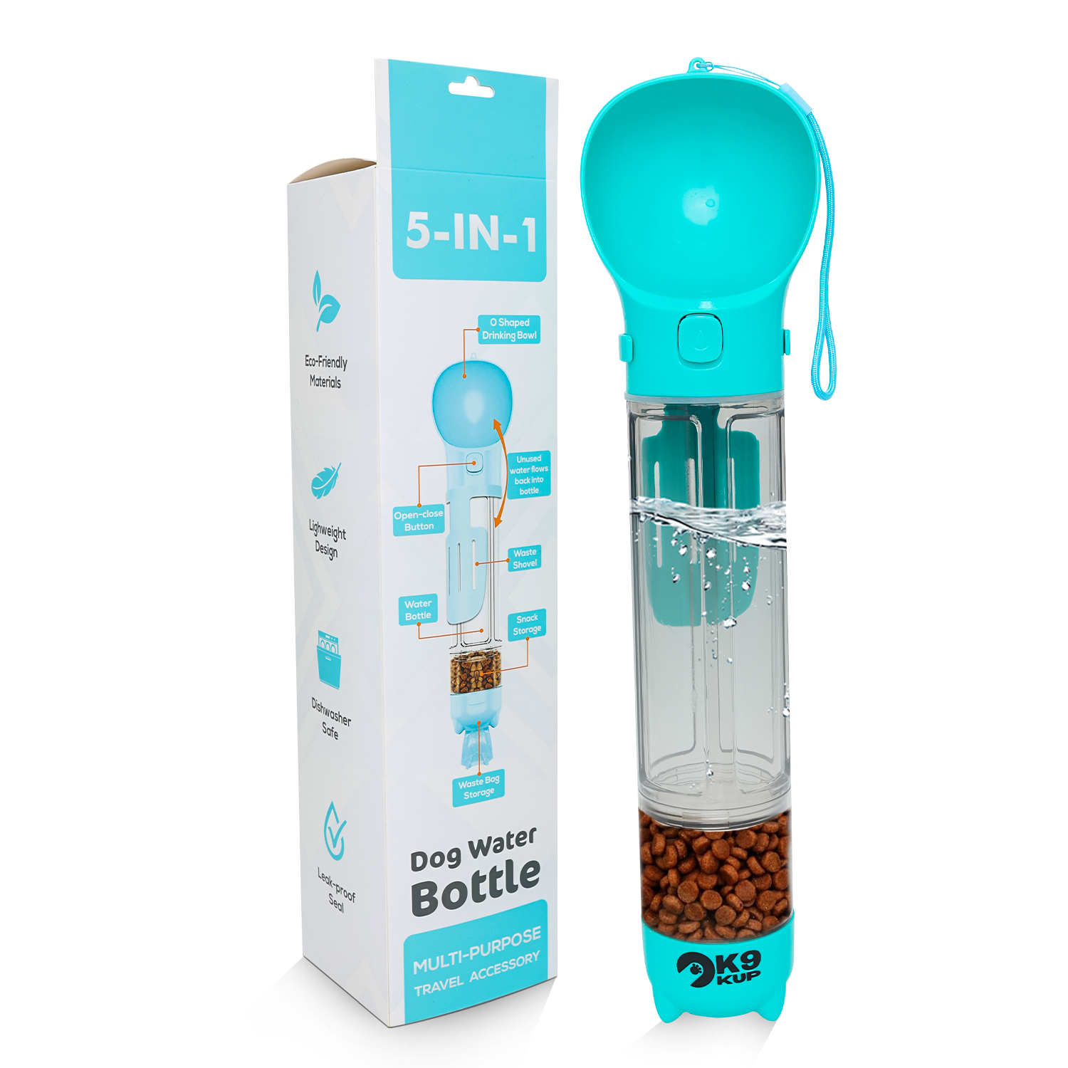 5-in-1 Dog Water Bottle - 16.9 oz