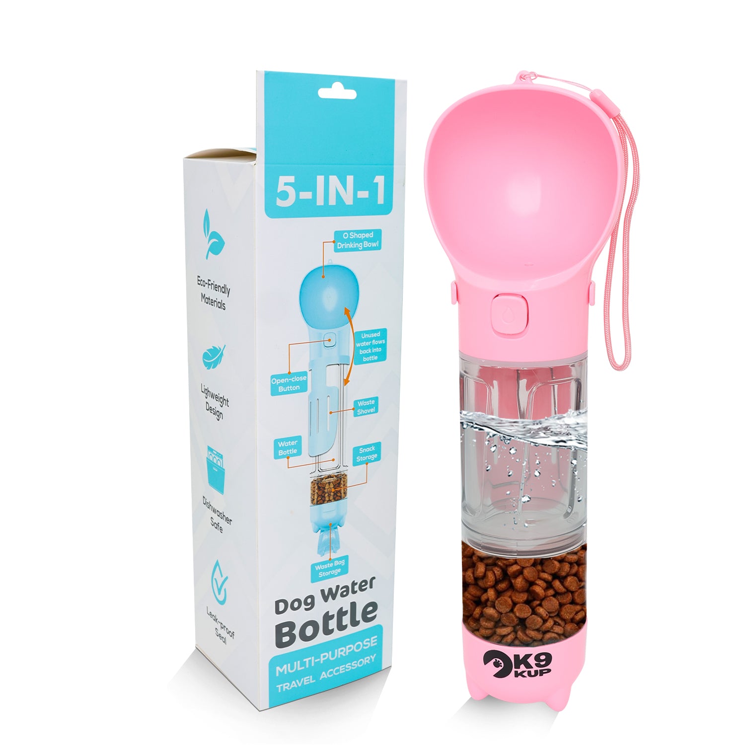 5-in-1 Dog Water Bottle - 10.1 oz