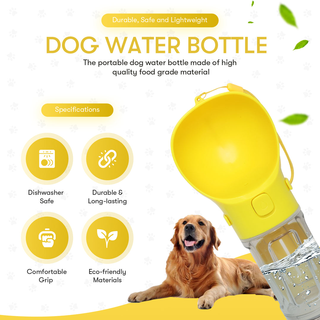 Portable Dog Water Bottle - Blue - Yellow - 3 Colors Available from Apollo  Box