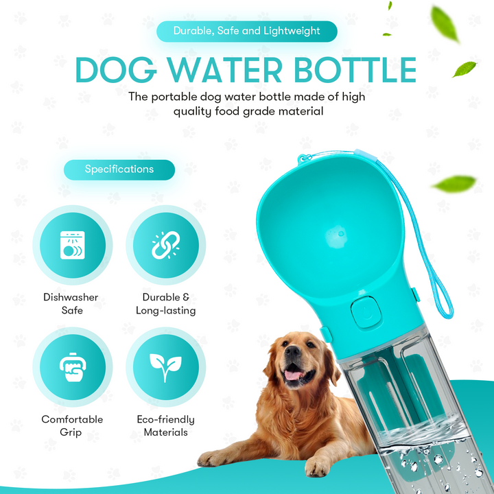 5-in-1 Dog Water Bottle - 16.9 oz